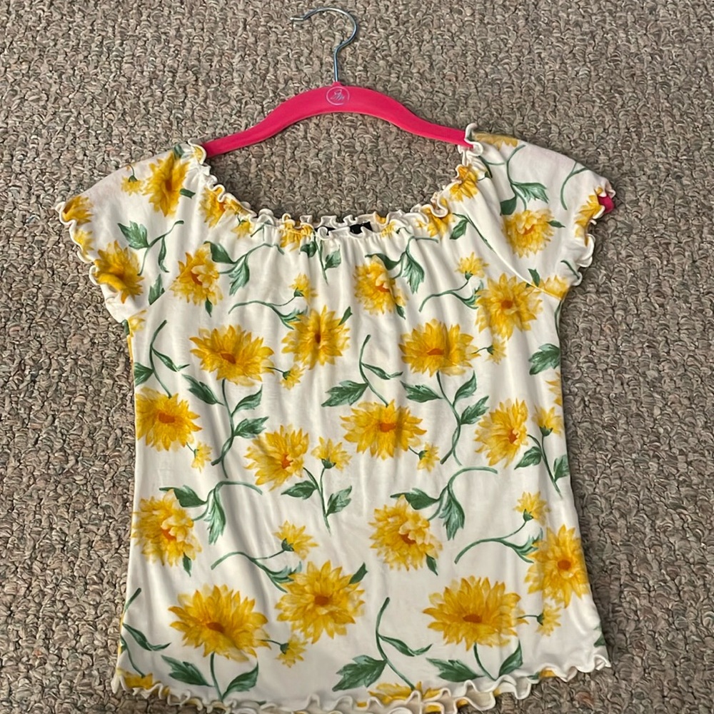 Forever 21 Sunflower Crop Top